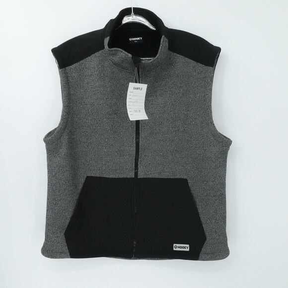 Hooey Vest Men 2XL Gray Black Full Zip Sherpa Fleece Outdoor Western Casual Fall - Picture 1 of 12